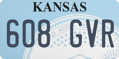 KS license plate 608GVR