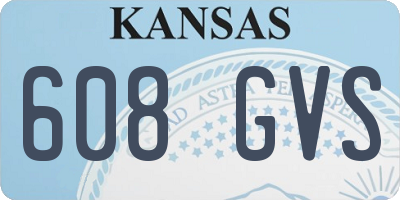 KS license plate 608GVS