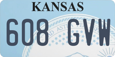 KS license plate 608GVW