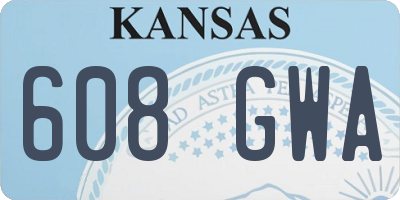 KS license plate 608GWA