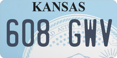 KS license plate 608GWV