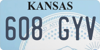 KS license plate 608GYV