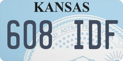 KS license plate 608IDF