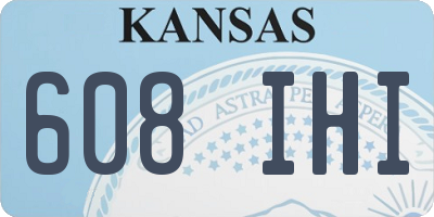 KS license plate 608IHI