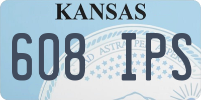 KS license plate 608IPS