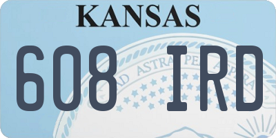 KS license plate 608IRD