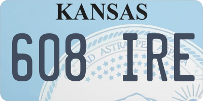 KS license plate 608IRE