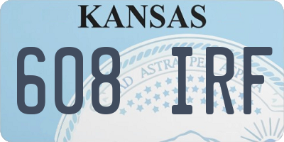 KS license plate 608IRF