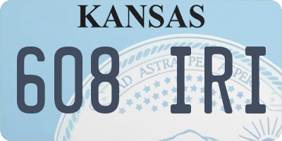 KS license plate 608IRI