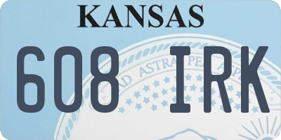 KS license plate 608IRK
