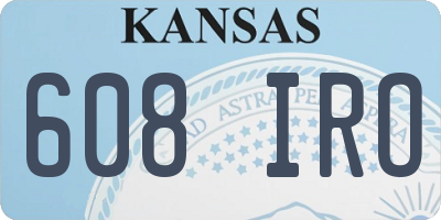 KS license plate 608IRO