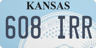 KS license plate 608IRR