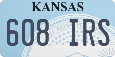 KS license plate 608IRS