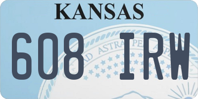 KS license plate 608IRW