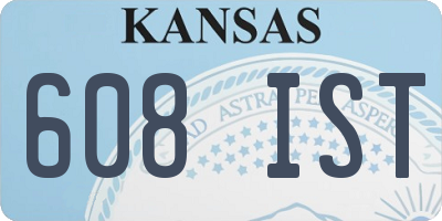 KS license plate 608IST