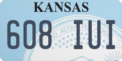 KS license plate 608IUI