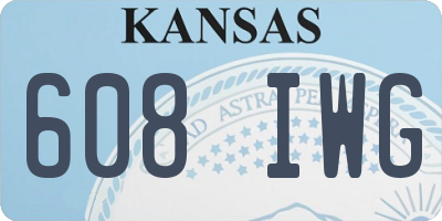 KS license plate 608IWG