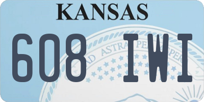 KS license plate 608IWI