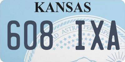 KS license plate 608IXA