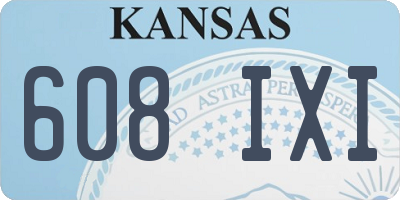 KS license plate 608IXI
