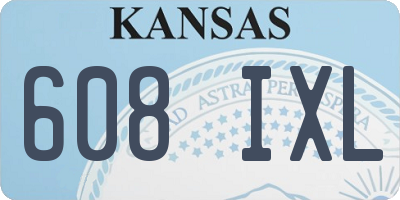 KS license plate 608IXL