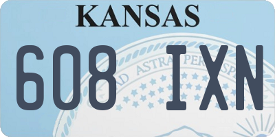 KS license plate 608IXN