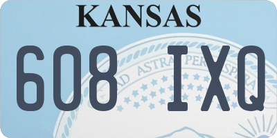 KS license plate 608IXQ