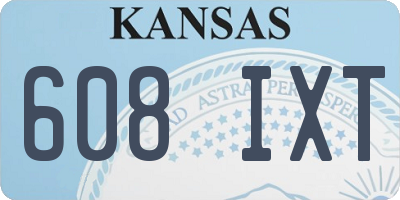 KS license plate 608IXT