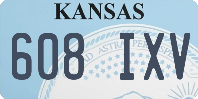 KS license plate 608IXV