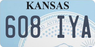 KS license plate 608IYA