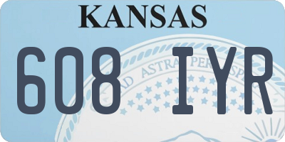 KS license plate 608IYR