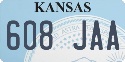KS license plate 608JAA