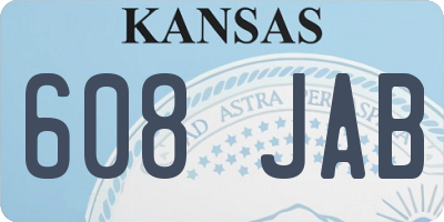KS license plate 608JAB