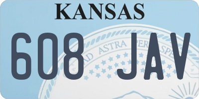 KS license plate 608JAV