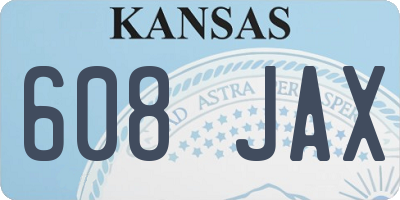 KS license plate 608JAX