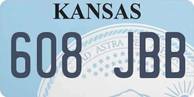 KS license plate 608JBB