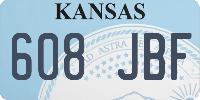 KS license plate 608JBF