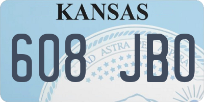 KS license plate 608JBO