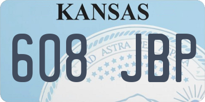 KS license plate 608JBP