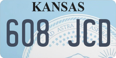 KS license plate 608JCD