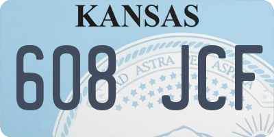 KS license plate 608JCF
