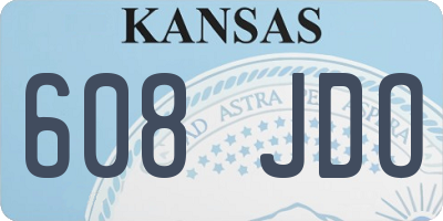 KS license plate 608JDO