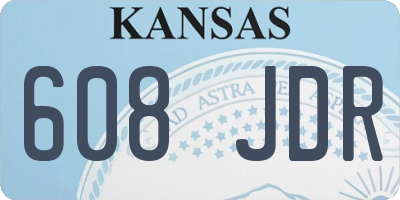 KS license plate 608JDR