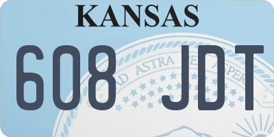 KS license plate 608JDT