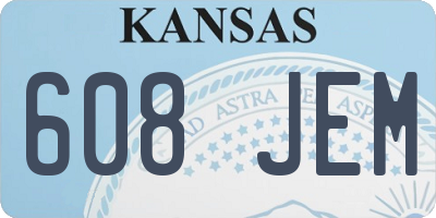 KS license plate 608JEM