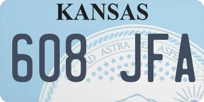 KS license plate 608JFA