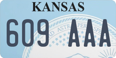 KS license plate 609AAA