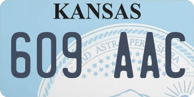 KS license plate 609AAC