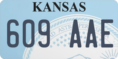 KS license plate 609AAE