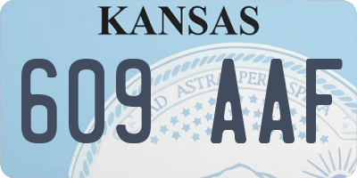 KS license plate 609AAF